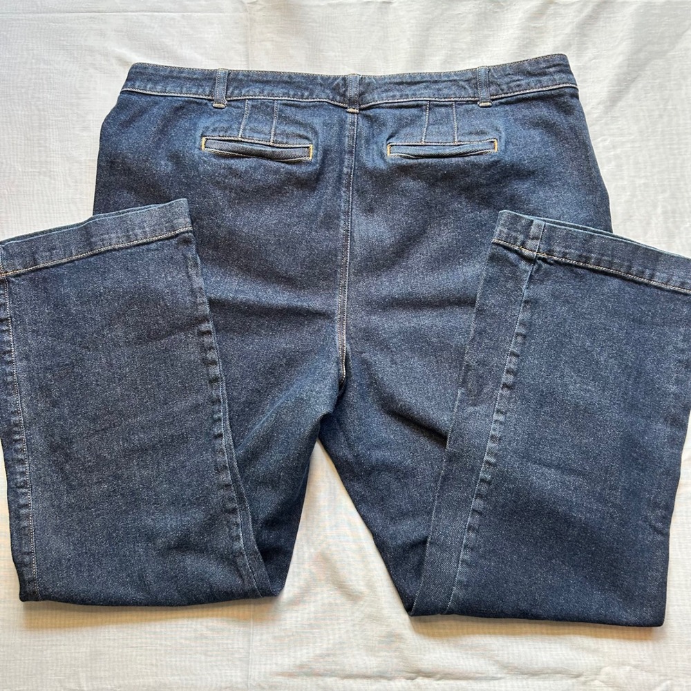 Talbots Flare Jeans Women 20W Indigo Blue Dark Wash Trousers Wide Leg Denim - Picture 3 of 10